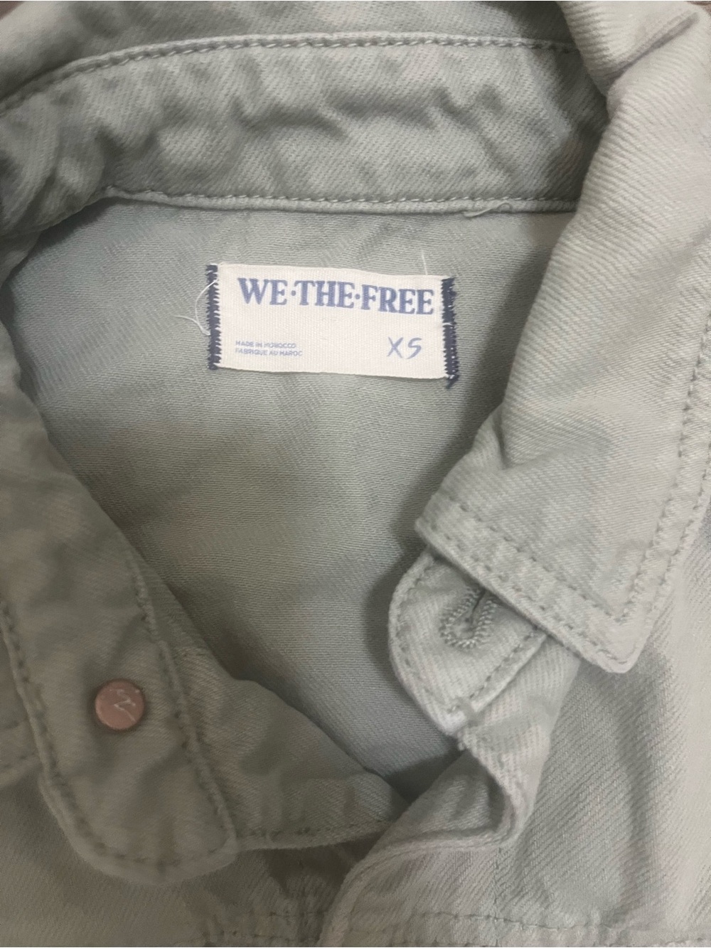 We The Free Light Sage Green Cropped Jean Jacket - Picture 2 of 3